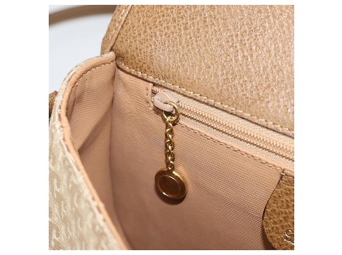 Bolso de Hombro GUCCI de Nylon Cuero Beige Dorado 007 754 0074 Auth ep12620 - vista 20
