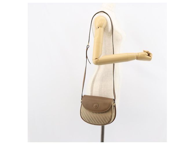 Bolso de Hombro GUCCI de Nylon Cuero Beige Dorado 007 754 0074 Auth ep12620 - vista 23