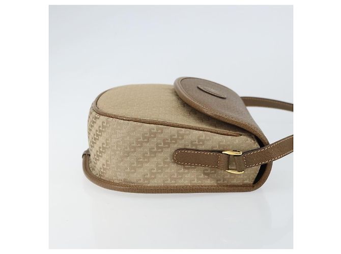 Bolso de Hombro GUCCI de Nylon Cuero Beige Dorado 007 754 0074 Auth ep12620 - vista 4