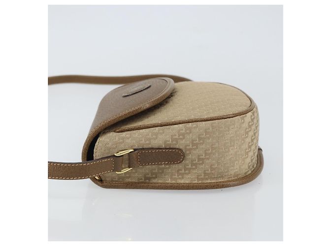 Bolso de Hombro GUCCI de Nylon Cuero Beige Dorado 007 754 0074 Auth ep12620 - vista 5