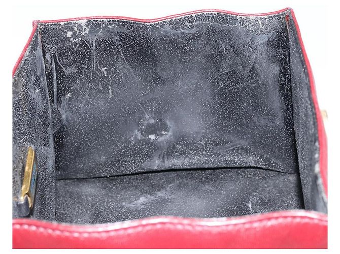 LOEWE Borsa a Spalla Anagram Pelle Rossa Oro Auth 160470 Rosso D'oro - vista 17