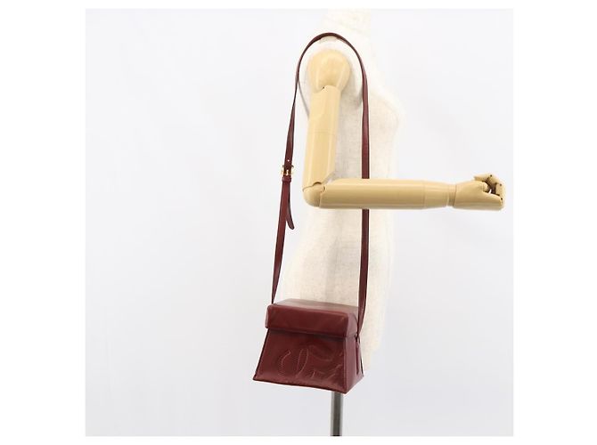 LOEWE Borsa a Spalla Anagram Pelle Rossa Oro Auth 160470 Rosso D'oro - vista 19