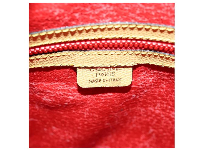 Céline Borsa a Spalla CELINE in Pelle Oro Giallo Auth 156885 D'oro - vista 19