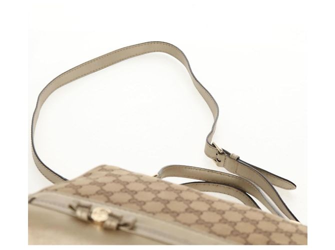 Gucci Borsa a mano GG Canvas 2way Beige Oro 269894 Auth 158077 D'oro - vista 12