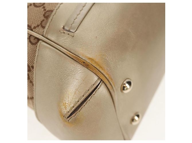 Gucci Borsa a mano GG Canvas 2way Beige Oro 269894 Auth 158077 D'oro - vista 14