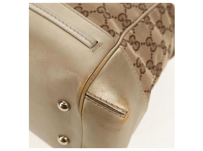 Gucci Borsa a mano GG Canvas 2way Beige Oro 269894 Auth 158077 D'oro - vista 15