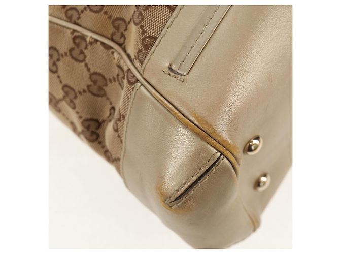 Gucci Borsa a mano GG Canvas 2way Beige Oro 269894 Auth 158077 D'oro - vista 16