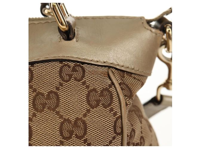 Gucci Borsa a mano GG Canvas 2way Beige Oro 269894 Auth 158077 D'oro - vista 4