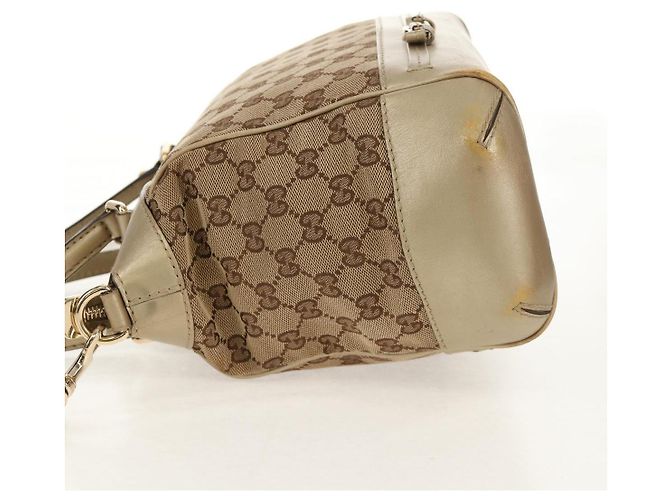 Gucci Borsa a mano GG Canvas 2way Beige Oro 269894 Auth 158077 D'oro - vista 5