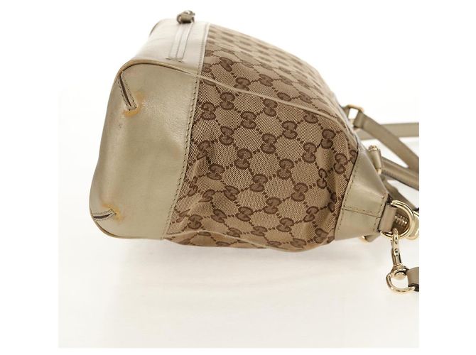 Gucci Borsa a mano GG Canvas 2way Beige Oro 269894 Auth 158077 D'oro - vista 6