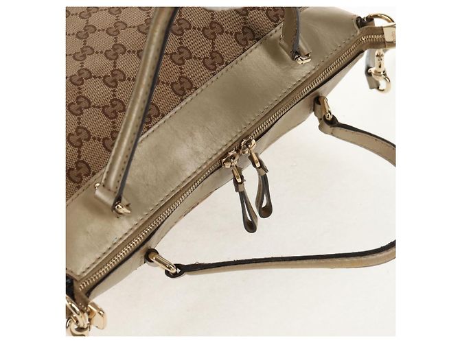 Gucci Borsa a mano GG Canvas 2way Beige Oro 269894 Auth 158077 D'oro - vista 7