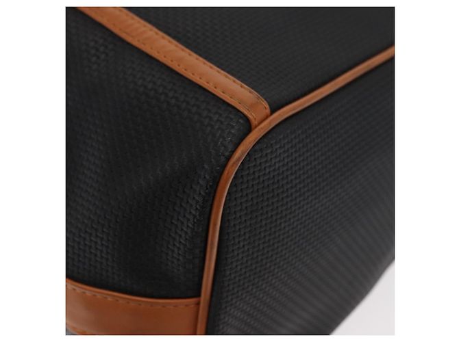 Borsa a Spalla SAINT LAURENT in Tela Rivestita Nera Marrone Oro Auth am10268 - vista 11