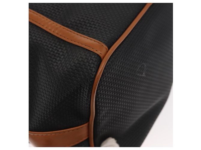 Borsa a Spalla SAINT LAURENT in Tela Rivestita Nera Marrone Oro Auth am10268 - vista 13