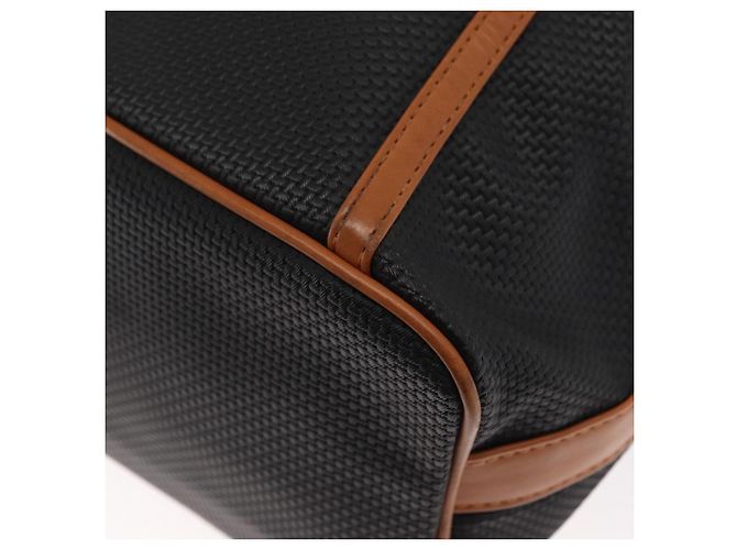 Borsa a Spalla SAINT LAURENT in Tela Rivestita Nera Marrone Oro Auth am10268 - vista 14