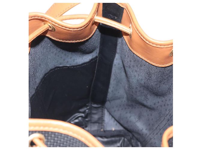 Borsa a Spalla SAINT LAURENT in Tela Rivestita Nera Marrone Oro Auth am10268 - vista 17