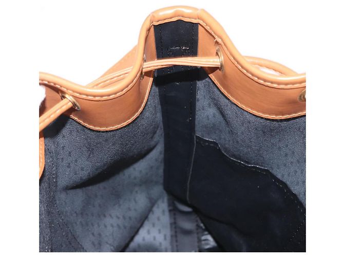 Borsa a Spalla SAINT LAURENT in Tela Rivestita Nera Marrone Oro Auth am10268 - vista 18