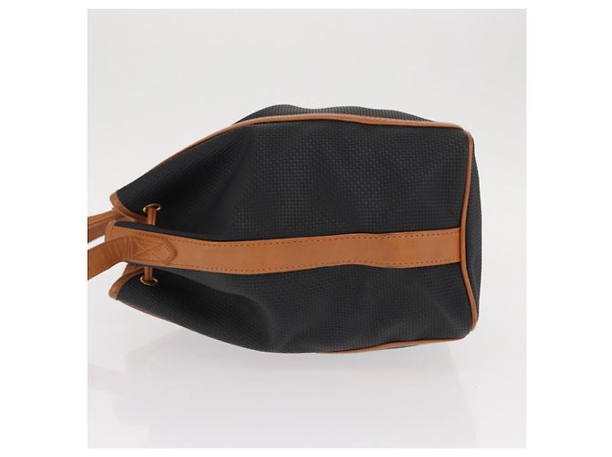 Borsa a Spalla SAINT LAURENT in Tela Rivestita Nera Marrone Oro Auth am10268 - vista 5