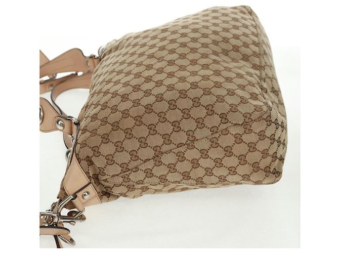 Borsa Tote GG Canvas Gucci 2way Beige Argento 232949 Auth ep12524 - vista 4
