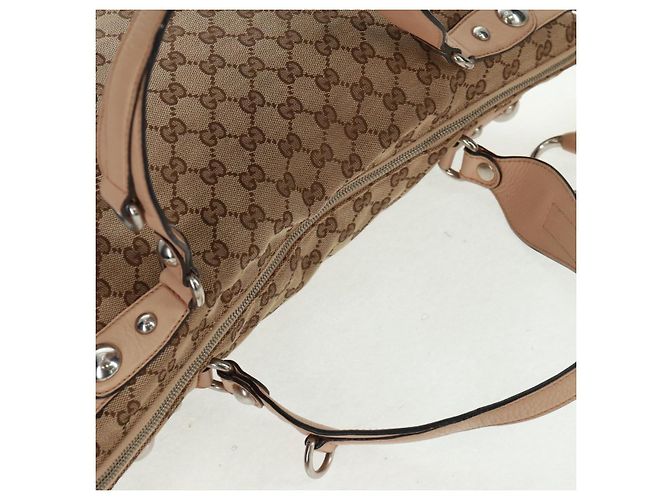 Borsa Tote GG Canvas Gucci 2way Beige Argento 232949 Auth ep12524 - vista 6
