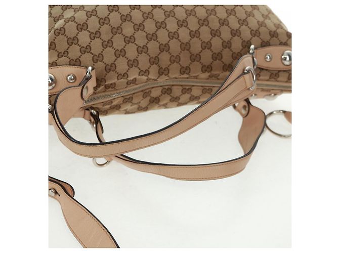 Borsa Tote GG Canvas Gucci 2way Beige Argento 232949 Auth ep12524 - vista 7