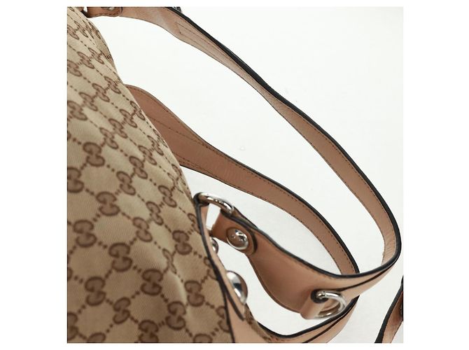 Borsa Tote GG Canvas Gucci 2way Beige Argento 232949 Auth ep12524 - vista 8