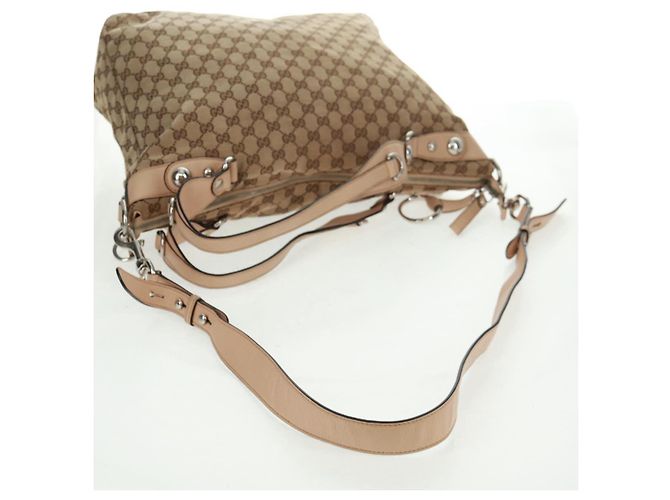 Borsa Tote GG Canvas Gucci 2way Beige Argento 232949 Auth ep12524 - vista 9