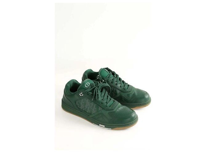 Dior Sneaker basse B27 in pelle verde - vista 3