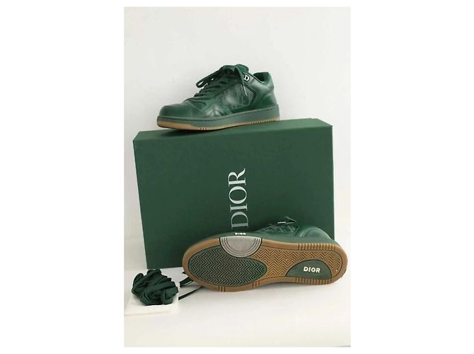 Dior Sneaker basse B27 in pelle verde - vista 6