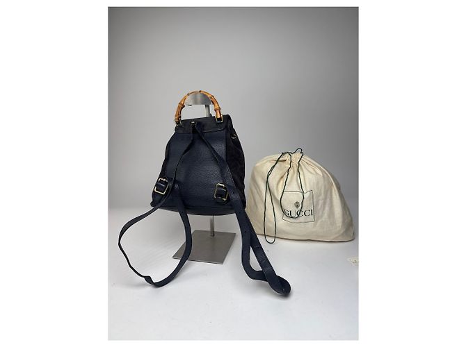 Vintage Gucci Leder-Rucksack schwarz - Ansicht 3