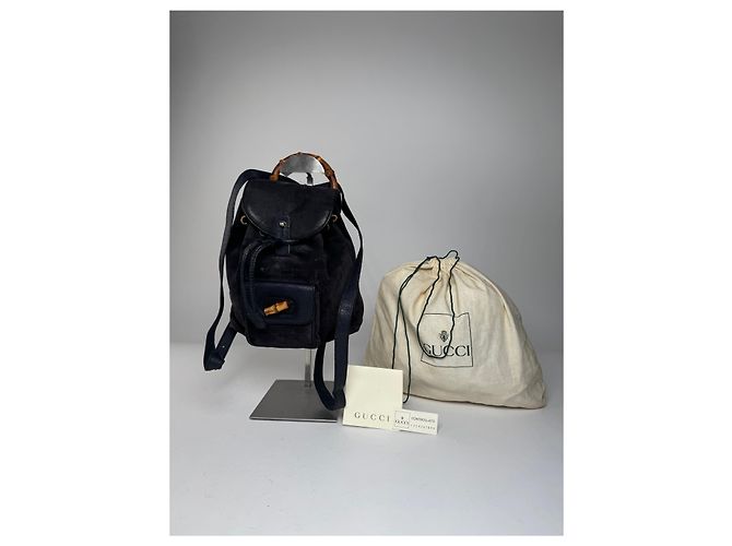 Vintage Gucci Leder-Rucksack schwarz - Ansicht 6