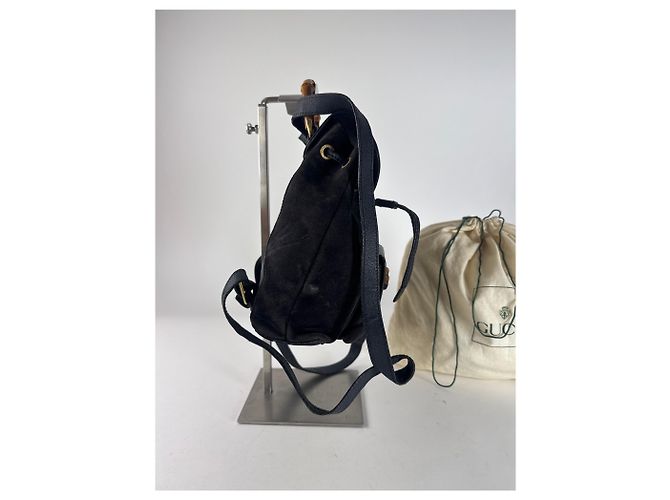 Vintage Gucci Leder-Rucksack schwarz - Ansicht 7