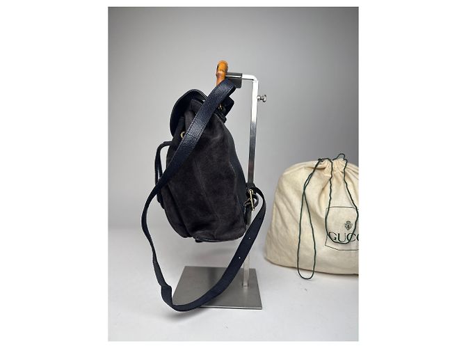 Vintage Gucci Leder-Rucksack schwarz - Ansicht 9