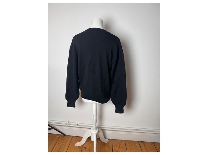 Vintage Balenciaga V-Ausschnitt Pullover Schwarz L - Ansicht 12