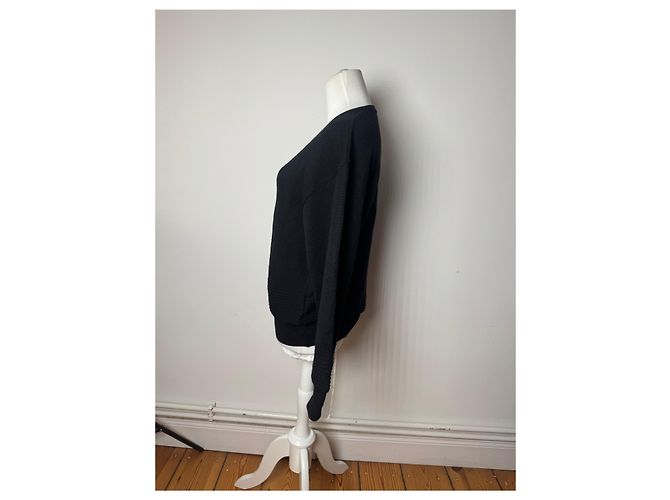 Vintage Balenciaga V-Ausschnitt Pullover Schwarz L - Ansicht 2