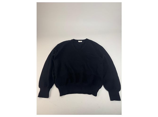 Vintage Balenciaga V-Ausschnitt Pullover Schwarz L - Ansicht 4
