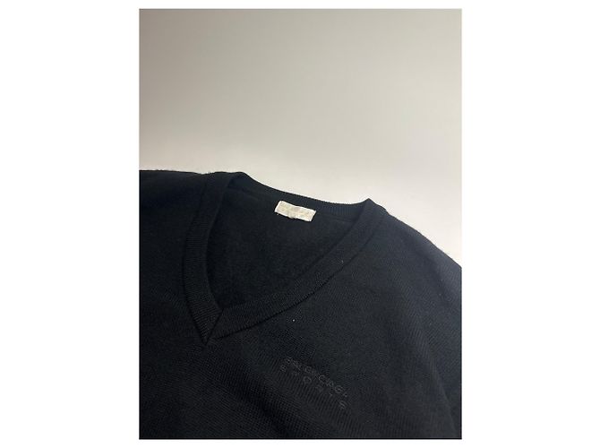 Vintage Balenciaga V-Ausschnitt Pullover Schwarz L - Ansicht 6
