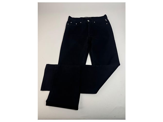 Vintage Versace Canvas-Hose Schwarz - Ansicht 12