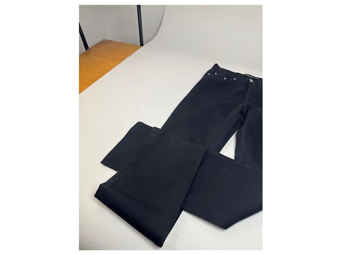 Vintage Versace Canvas-Hose Schwarz - Ansicht 4