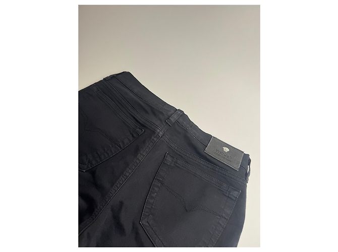 Vintage Versace Canvas-Hose Schwarz - Ansicht 9