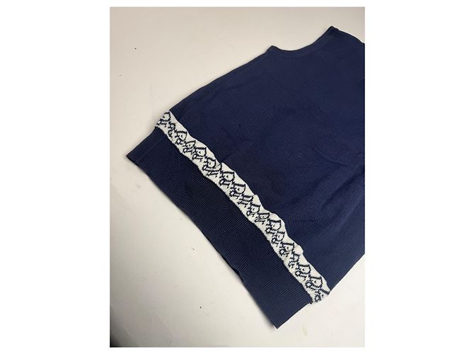 Gilet / Top Vintage Dior Oblique Monogram Blu Navy M - vista 10