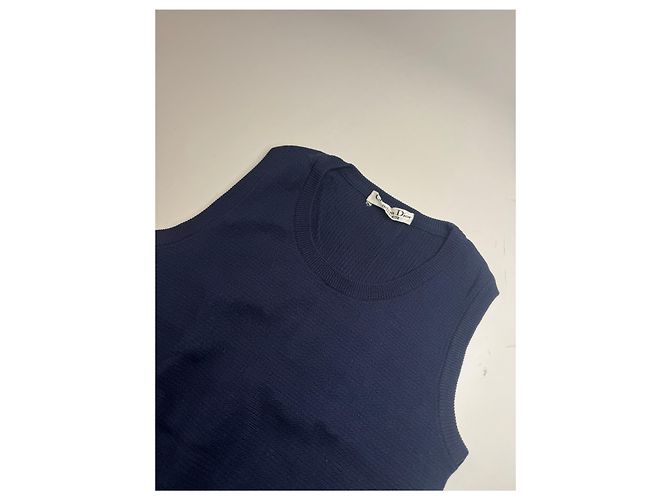 Gilet / Top Vintage Dior Oblique Monogram Blu Navy M - vista 5