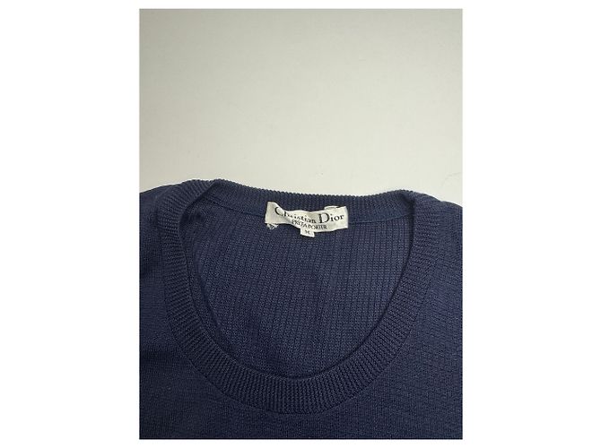 Gilet / Top Vintage Dior Oblique Monogram Blu Navy M - vista 6