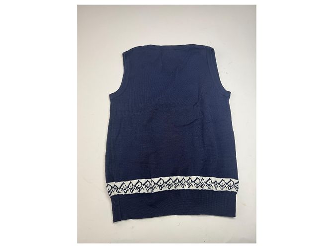 Gilet / Top Vintage Dior Oblique Monogram Blu Navy M - vista 9