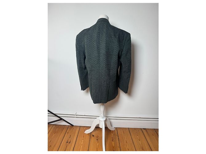 Vintage Givenchy Wollblazer für Herren M Grün Grau - Ansicht 4
