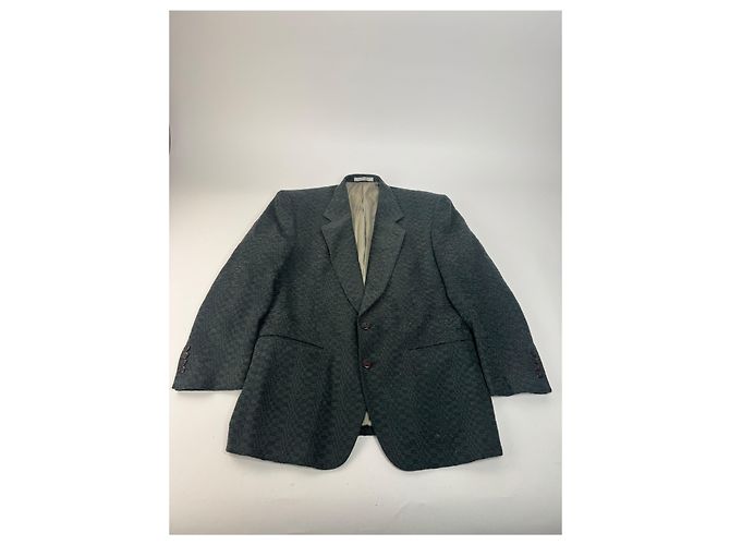 Vintage Givenchy Wollblazer für Herren M Grün Grau - Ansicht 5