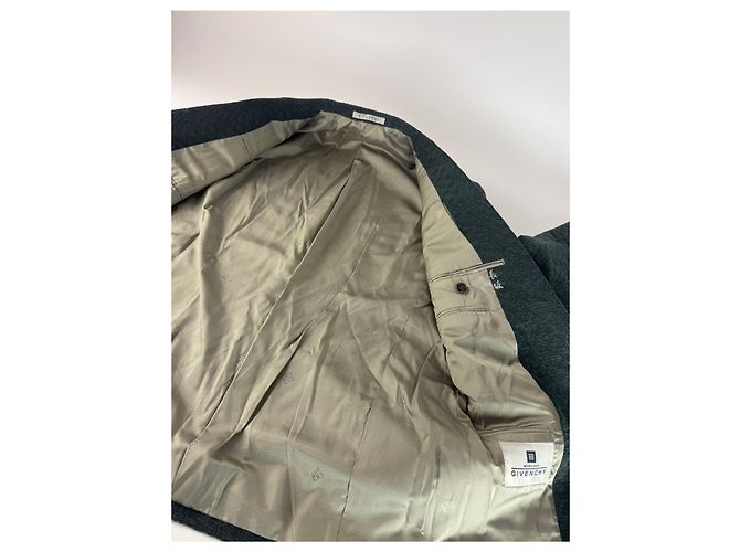 Vintage Givenchy Wollblazer für Herren M Grün Grau - Ansicht 9