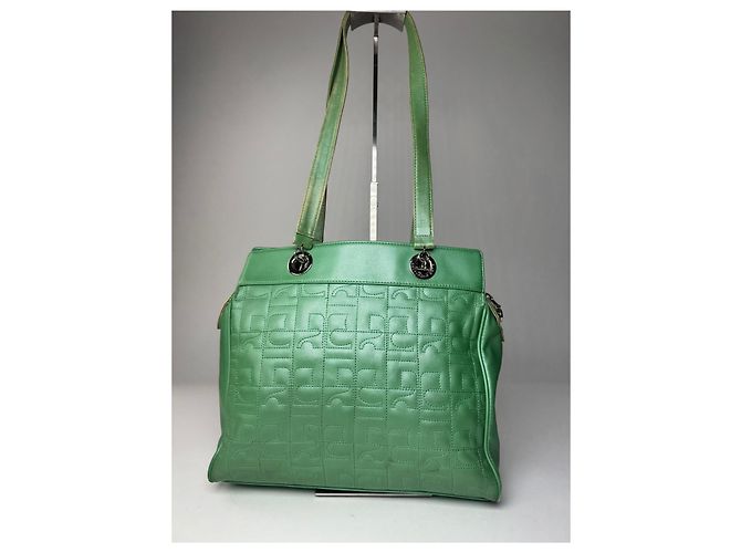 Courreges Vintage Courrèges Leder Mobogram Handtasche grün - Ansicht 10