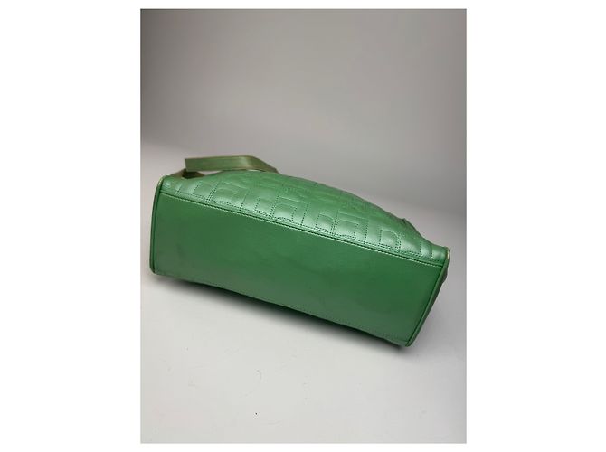 Courreges Vintage Courrèges Leder Mobogram Handtasche grün - Ansicht 11
