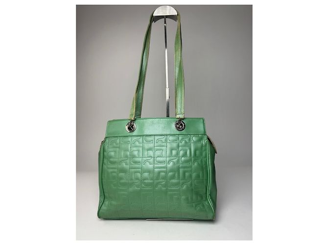 Courreges Vintage Courrèges Leder Mobogram Handtasche grün - Ansicht 12