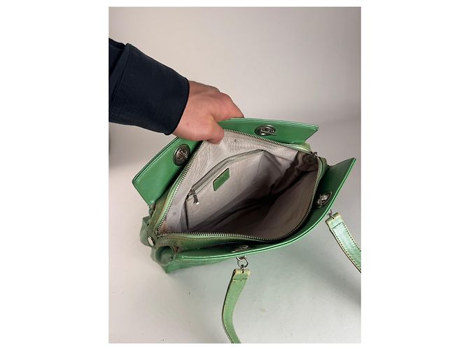 Courreges Vintage Courrèges Leder Mobogram Handtasche grün - Ansicht 3